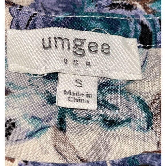 Umgee USA Top Sz SMALL Keyhole Neck Floral Tunic Boho Cotton Blend EUC - Picture 9 of 10